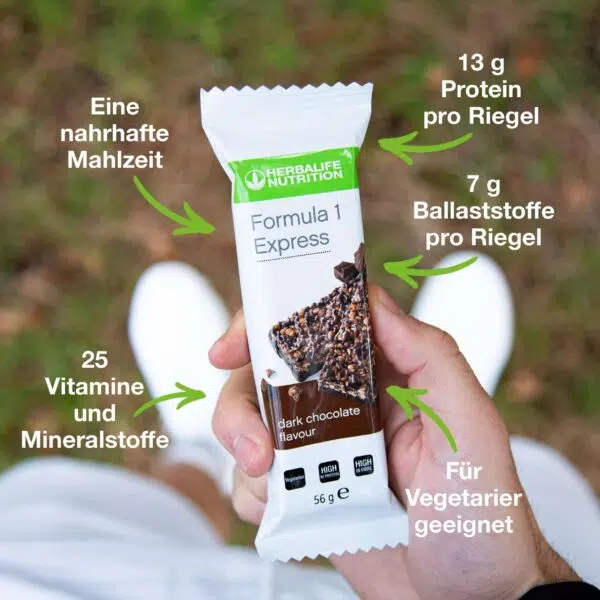 Second image of Herbalife Formula 1 - Express Riegel (7 Riegel) Dark Chocolate 7 x 56g